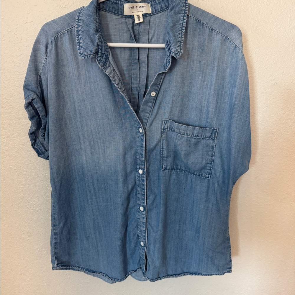 Cloth & Stone Anthropologie Light Blue Chambray Shirt
